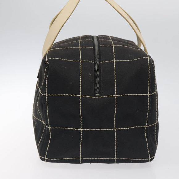 CHANEL Hand Bag Canvas Black CC Auth 131003