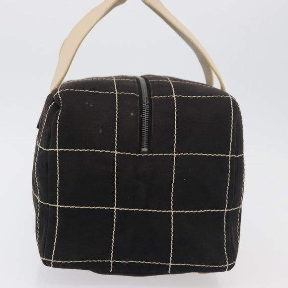 CHANEL Hand Bag Canvas Black CC Auth 131003