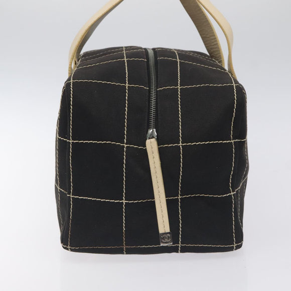 CHANEL Hand Bag Canvas Black CC Auth 131003