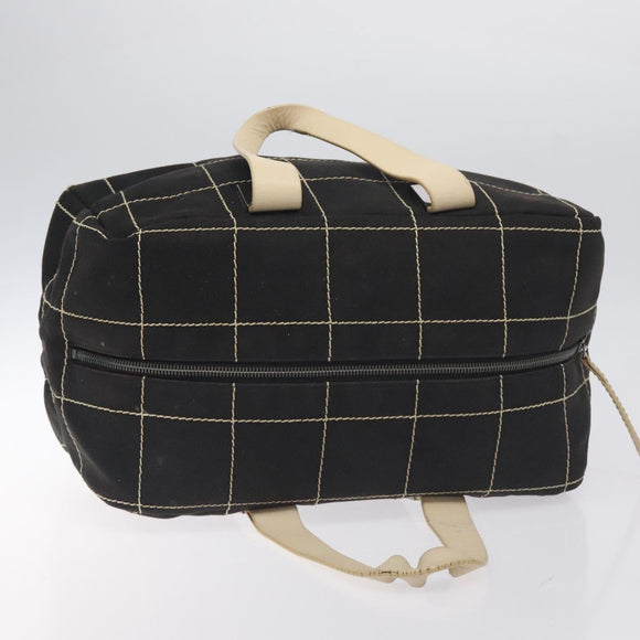 CHANEL Hand Bag Canvas Black CC Auth 131003