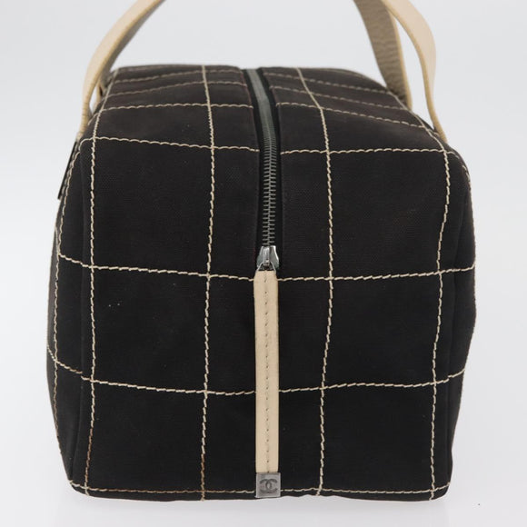 CHANEL Hand Bag Canvas Black CC Auth 131003