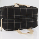 CHANEL Hand Bag Canvas Black CC Auth 131003-7