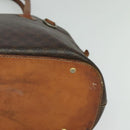 CELINE Macadam Canvas Hand Bag PVC Leather 2way Brown Gold Auth 131004-14