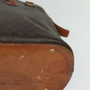 CELINE Macadam Canvas Hand Bag PVC Leather 2way Brown Gold Auth 131004-16
