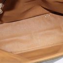 CELINE Macadam Canvas Hand Bag PVC Leather 2way Brown Gold Auth 131004-10