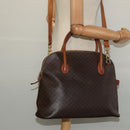 CELINE Macadam Canvas Hand Bag PVC Leather 2way Brown Gold Auth 131004-21