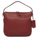 BALLY Shoulder Bag Leather 2way Red Silver Auth 131007-13