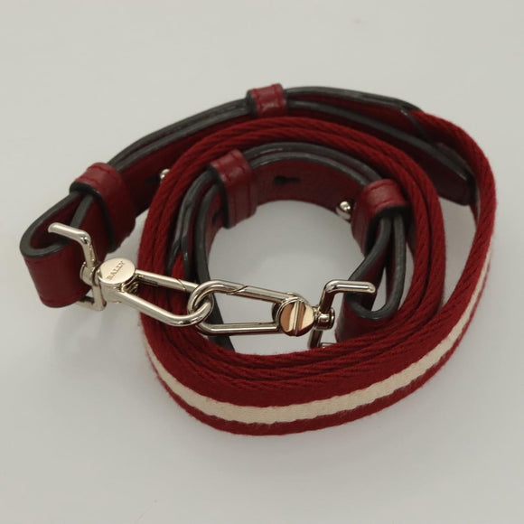 BALLY Shoulder Bag Leather 2way Red Silver Auth 131007