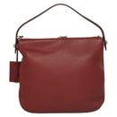 BALLY Shoulder Bag Leather 2way Red Silver Auth 131007-2