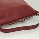 BALLY Shoulder Bag Leather 2way Red Silver Auth 131007-6