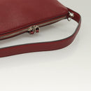 BALLY Shoulder Bag Leather 2way Red Silver Auth 131007-7