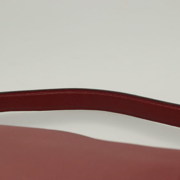 BALLY Shoulder Bag Leather 2way Red Silver Auth 131007