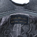 Salvatore Ferragamo Vala Tote Bag Leather Black Gold Auth 131008-15