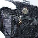 Salvatore Ferragamo Vala Tote Bag Leather Black Gold Auth 131008-19