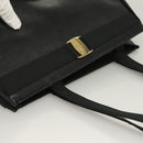 Salvatore Ferragamo Vala Tote Bag Leather Black Gold Auth 131008-6