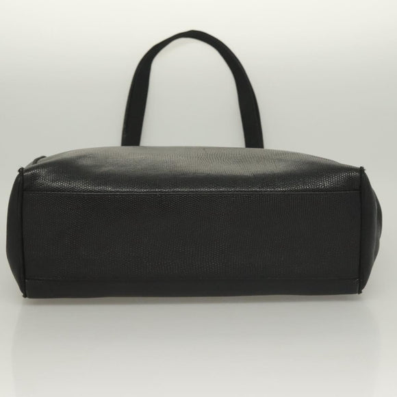 Salvatore Ferragamo Vala Tote Bag Leather Black Gold Auth 131008