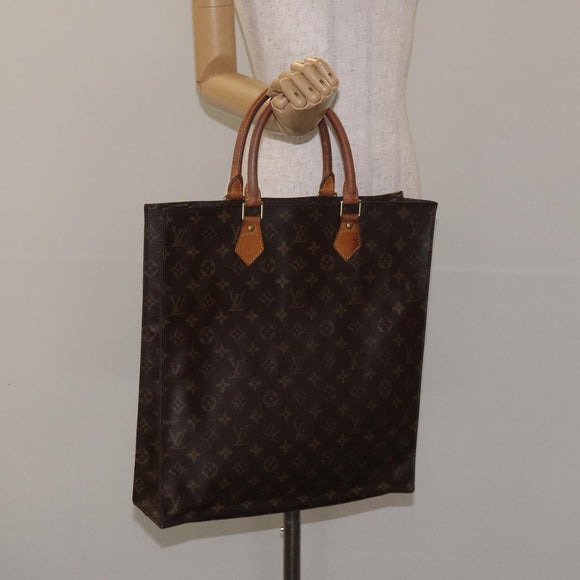 LOUIS VUITTON Monogram Sac Plat Hand Bag M51140 LV Auth 131017
