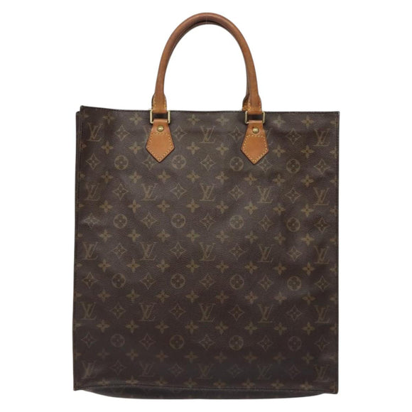LOUIS VUITTON Monogram Sac Plat Hand Bag M51140 LV Auth 131017