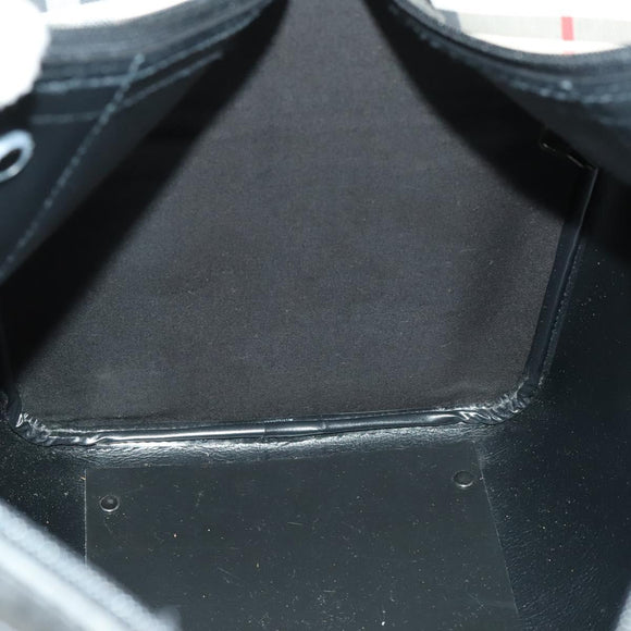 Burberrys Nova Check Boston Bag Canvas Beige Gold Auth 131030