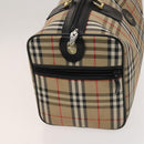 Burberrys Nova Check Boston Bag Canvas Beige Gold Auth 131030-4