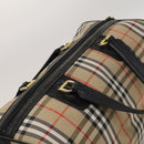 Burberrys Nova Check Boston Bag Canvas Beige Gold Auth 131030-6