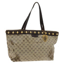 GUCCI GG Crystal Tote Bag Coated Canvas Beige Gold 207291 Auth 131034-1