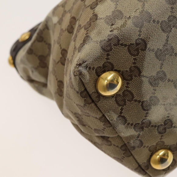 GUCCI GG Crystal Tote Bag Coated Canvas Beige Gold 207291 Auth 131034