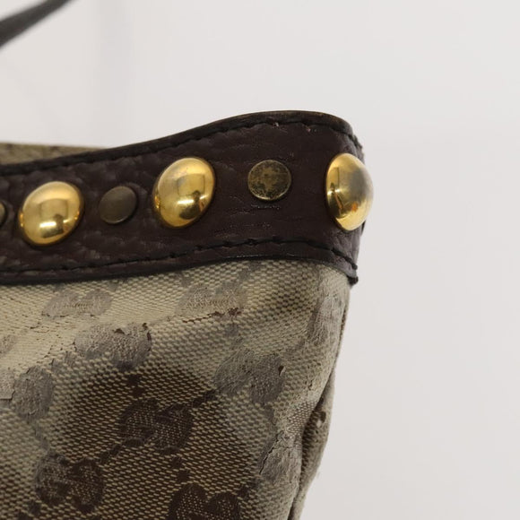 GUCCI GG Crystal Tote Bag Coated Canvas Beige Gold 207291 Auth 131034