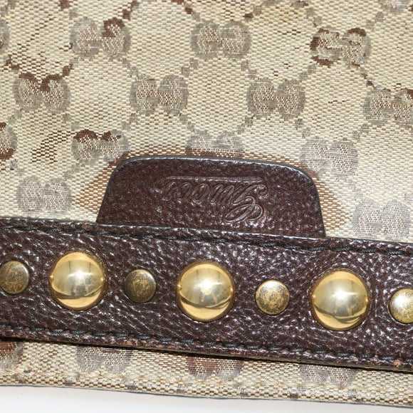 GUCCI GG Crystal Tote Bag Coated Canvas Beige Gold 207291 Auth 131034