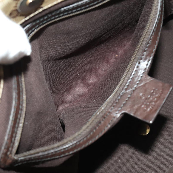 GUCCI GG Crystal Tote Bag Coated Canvas Beige Gold 207291 Auth 131034