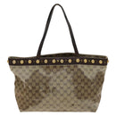 GUCCI GG Crystal Tote Bag Coated Canvas Beige Gold 207291 Auth 131034-3