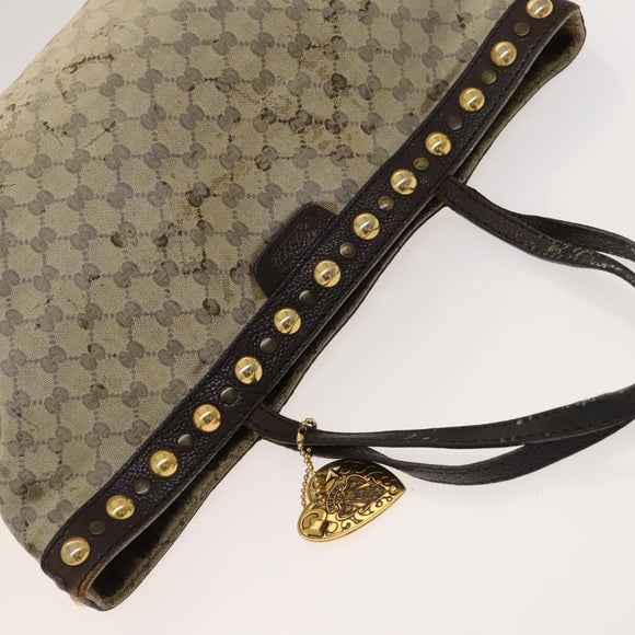 GUCCI GG Crystal Tote Bag Coated Canvas Beige Gold 207291 Auth 131034