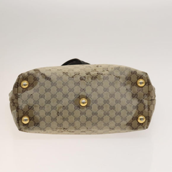 GUCCI GG Crystal Tote Bag Coated Canvas Beige Gold 207291 Auth 131034