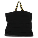 Salvatore Ferragamo Vala Tote Bag Nylon Black Gold Auth 131038-2