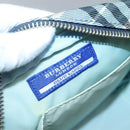 BURBERRY Nova Check Blue Label Shoulder Bag Nylon Blue Silver Auth 131046-11