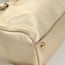Salvatore Ferragamo Gancini Tote Bag Leather Gold Tone Gold Auth 131050-14