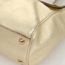 Salvatore Ferragamo Gancini Tote Bag Leather Gold Tone Gold Auth 131050-15