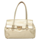 Salvatore Ferragamo Gancini Tote Bag Leather Gold Tone Gold Auth 131050-13