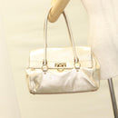 Salvatore Ferragamo Gancini Tote Bag Leather Gold Tone Gold Auth 131050-22