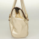 Salvatore Ferragamo Gancini Tote Bag Leather Gold Tone Gold Auth 131050-4