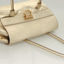 Salvatore Ferragamo Gancini Tote Bag Leather Gold Tone Gold Auth 131050-6