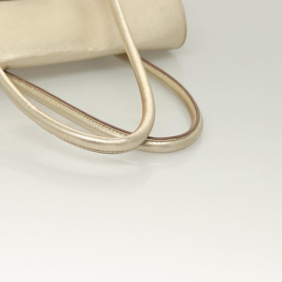 Salvatore Ferragamo Gancini Tote Bag Leather Gold Tone Gold Auth 131050