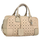 LOEWE Amazona 28 Hand Bag Leather Pink Silver Auth 131057-1