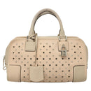 LOEWE Amazona 28 Hand Bag Leather Pink Silver Auth 131057-13