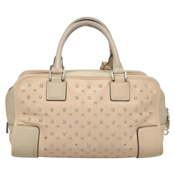 LOEWE Amazona 28 Hand Bag Leather Pink Silver Auth 131057