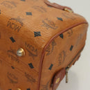 MCM Logogram Vicetos Hand Bag PVC Leather Brown Gold Auth 131058-11