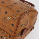 MCM Logogram Vicetos Hand Bag PVC Leather Brown Gold Auth 131058-14
