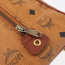 MCM Logogram Vicetos Hand Bag PVC Leather Brown Gold Auth 131058-10