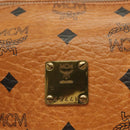 MCM Logogram Vicetos Hand Bag PVC Leather Brown Gold Auth 131058-15