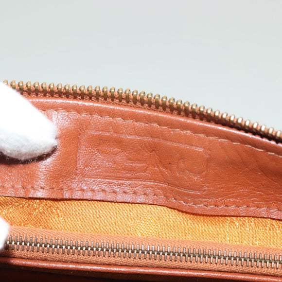 MCM Logogram Vicetos Hand Bag PVC Leather Brown Gold Auth 131058